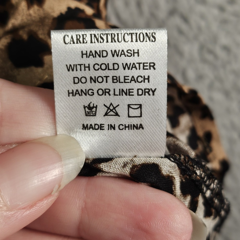 Grace & Emma High Low Tunic Top Womens‎ 2XL Cheetah Embroidere Blouse Swim Cover - Picture 8 of 14
